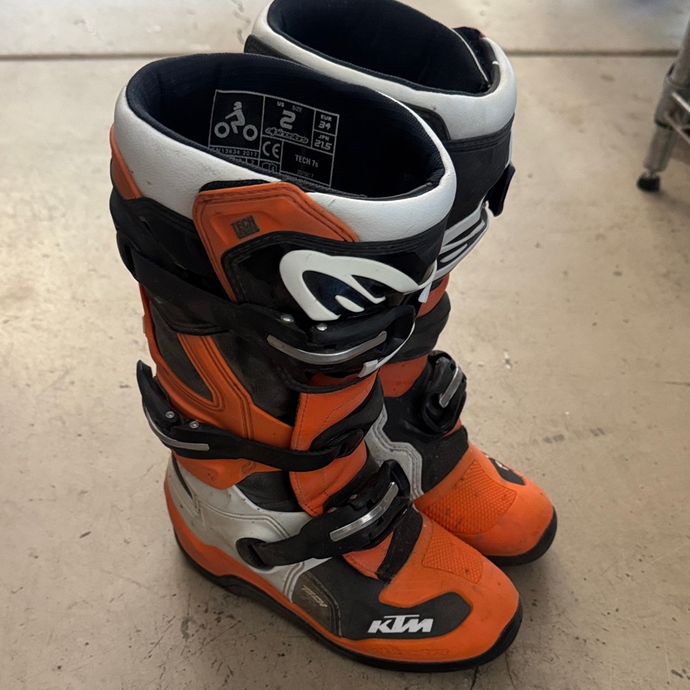 Alpinestars Kids Orange, Black and White Motocross Boots